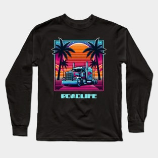 Retro cyber trucker Long Sleeve T-Shirt